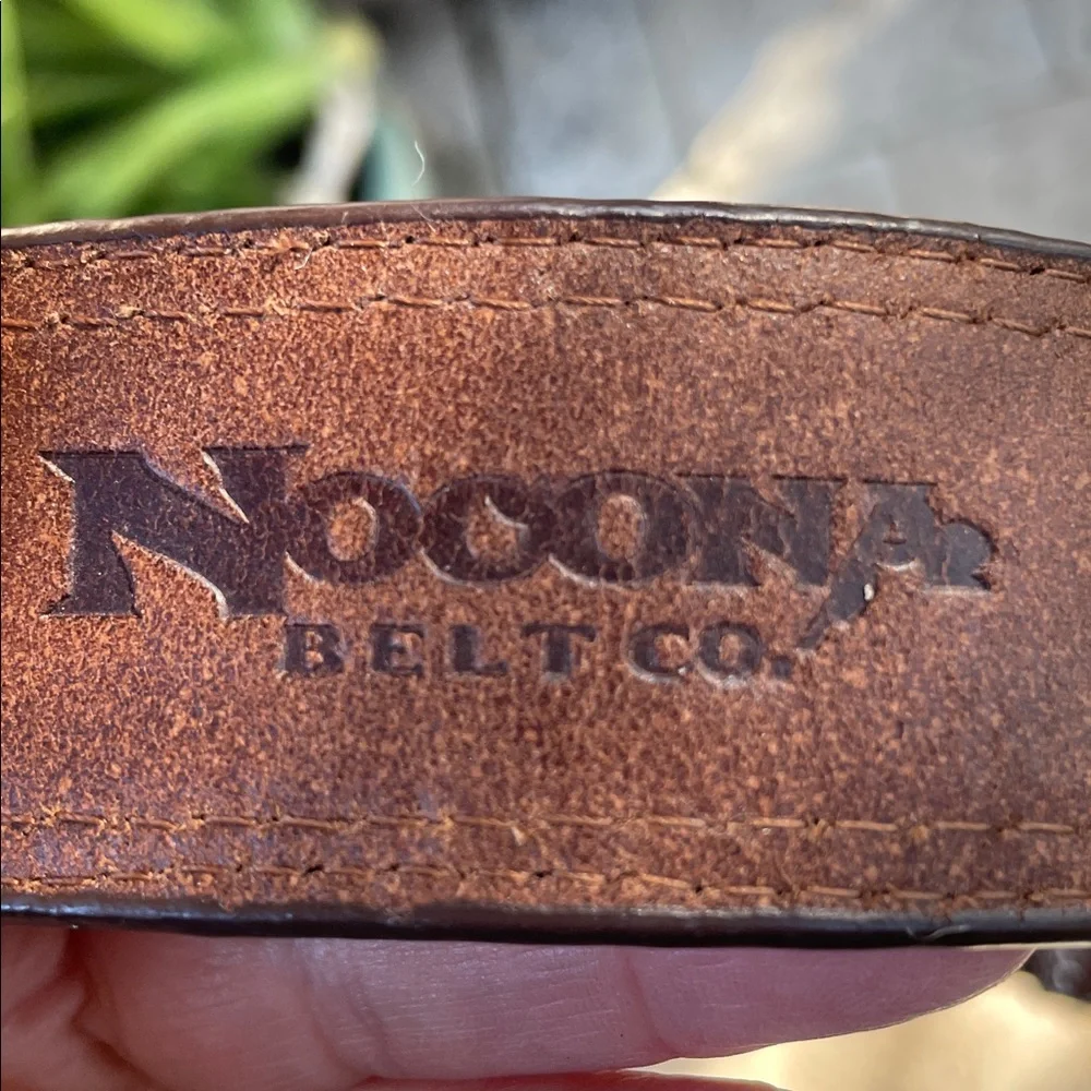 tooled leather engraved silver calf hair belt with silver studs and churros